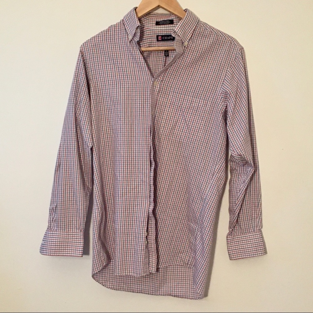 CHAPS Red White Blue Stripe Button-down Shirt